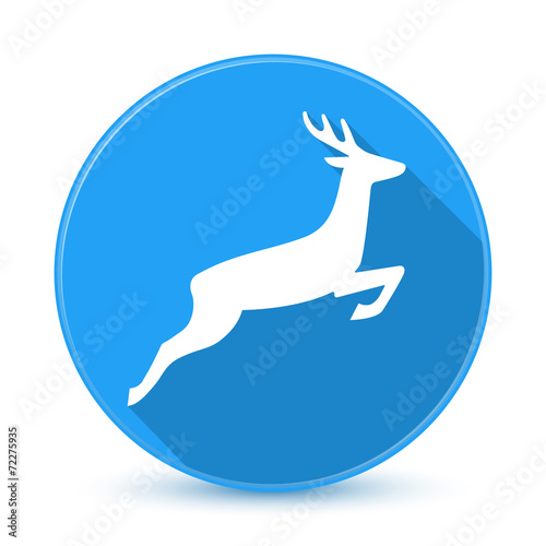 Blue deer icon button with long shadow
