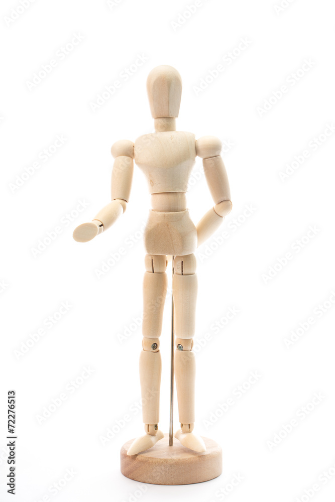 Wooden figurines posed isolated Wooden figurines posed isolated