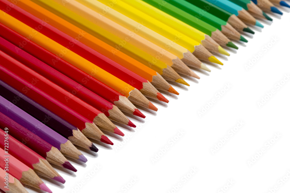 Color pencils on white background Color pencils on white background