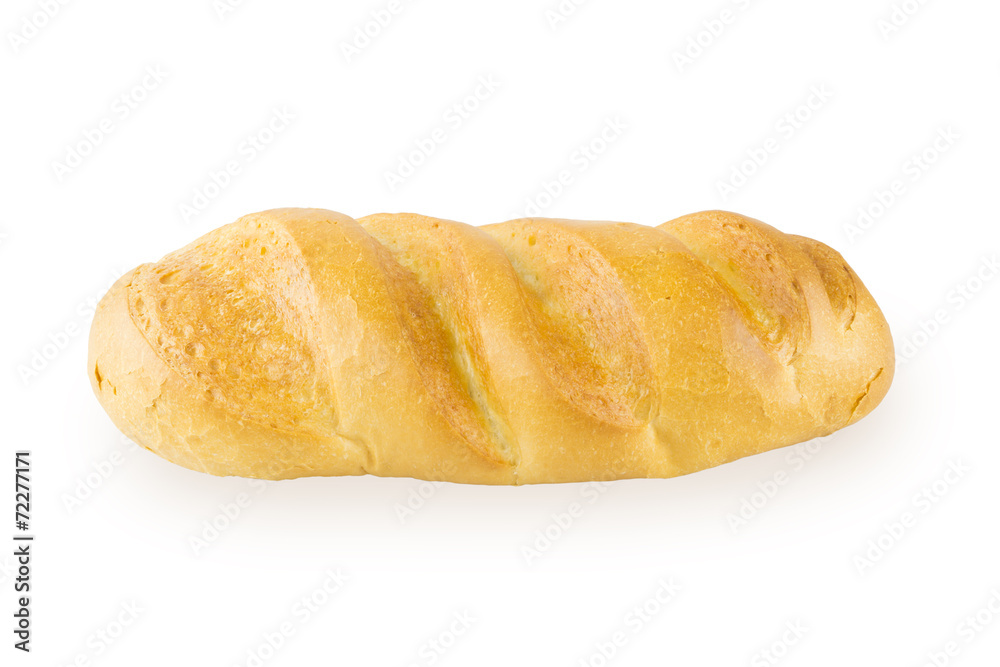 Loaf of bread on a white background