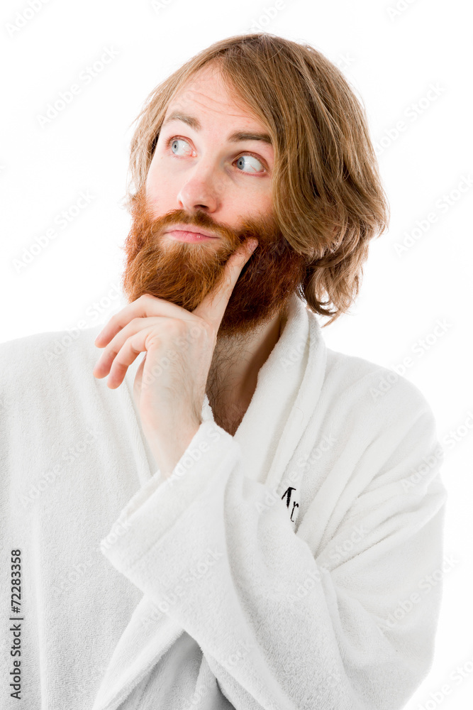 model isolated on plain background thinking model isolated on plain background thinking