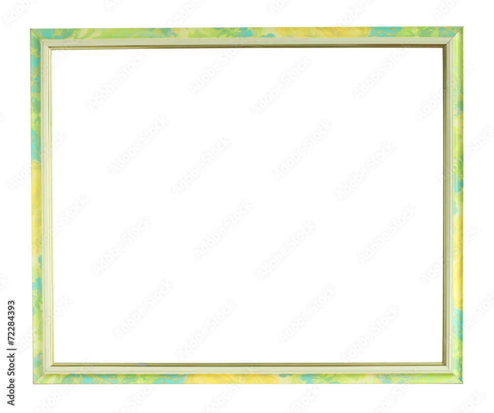 Horizontal Painted Wooden Photo Frame isolated on white backgrou Horizontal Painted Wooden Photo Frame isolated on white backgrou