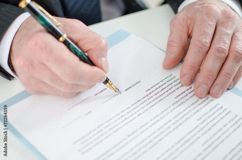 Signature of a contract Signature of a contract