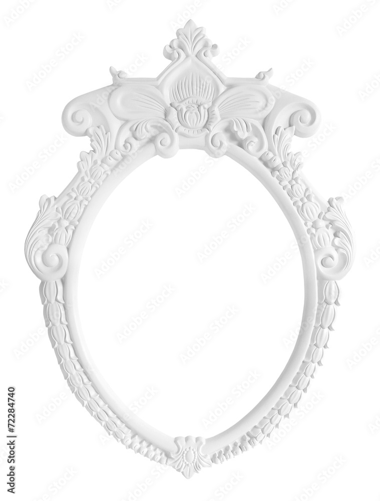White Oval Photo Frame isolated on white background