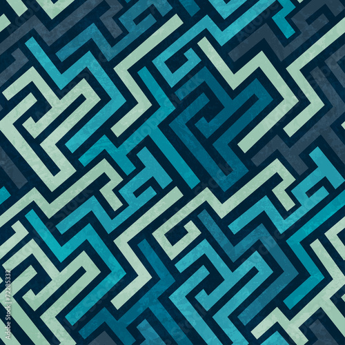 blue labyrinth seamless texture with grunge effect