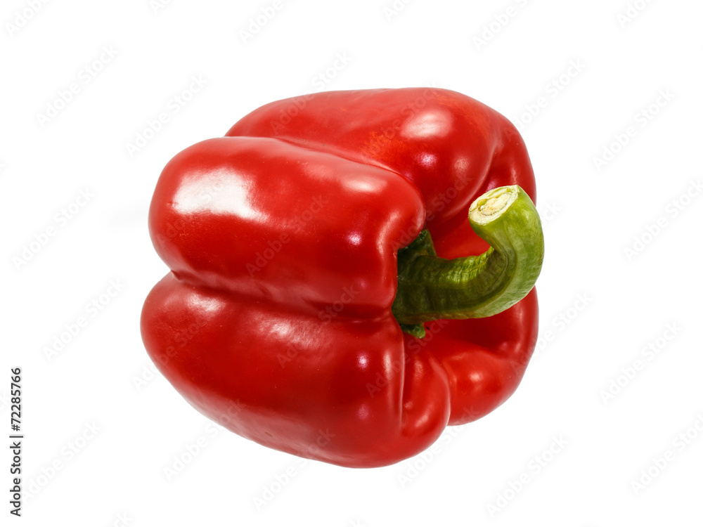 Red bell pepper isolated on white background