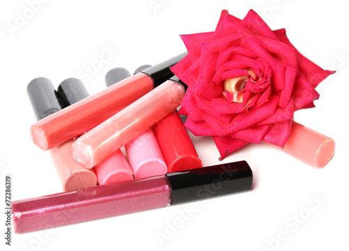 Beautiful lip glosses  isolated on white