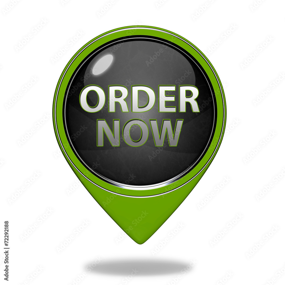 Order now pointer icon on white background Order now pointer icon on white background