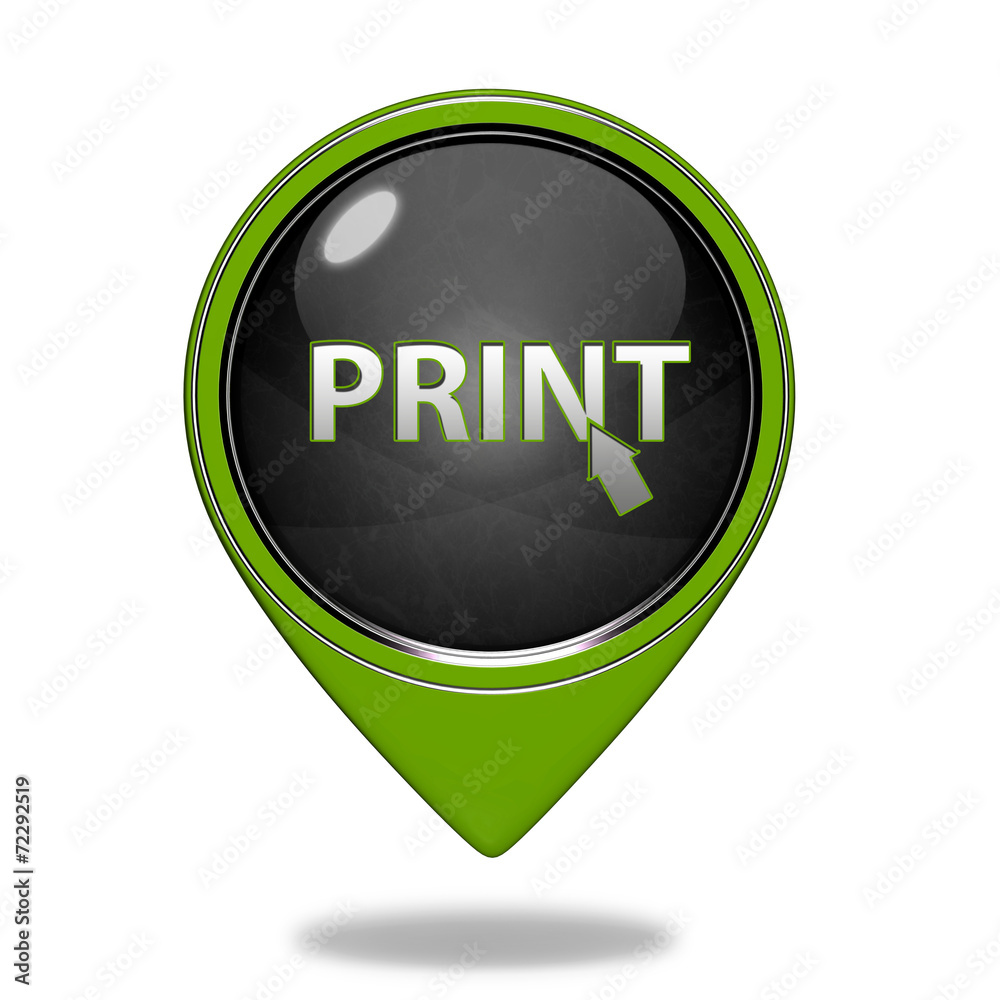 Print pointer icon on white background Print pointer icon on white background