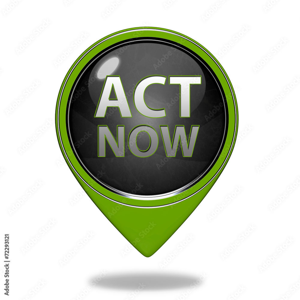 Act now pointer icon on white background Act now pointer icon on white background