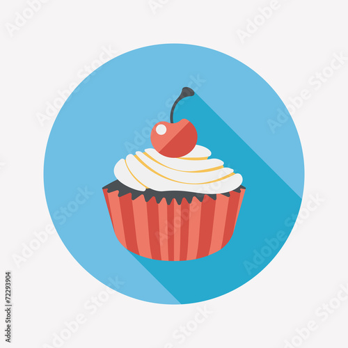 cupcake flat icon with long shadow eps10