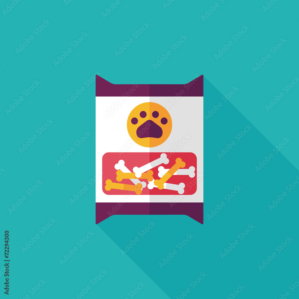Pet dog food package flat icon with long shadow,eps10 Pet dog food package flat icon with long shadow,eps10