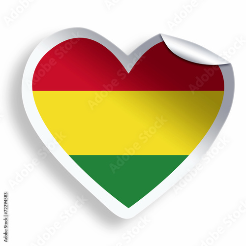 Free Download Heart sticker with flag of Bolivia isolated on white - GFXLoad