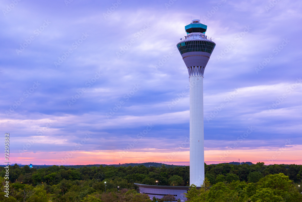 Fototapeta premium Flight control tower in Airport at Kuala Lumpur (Malaysia)