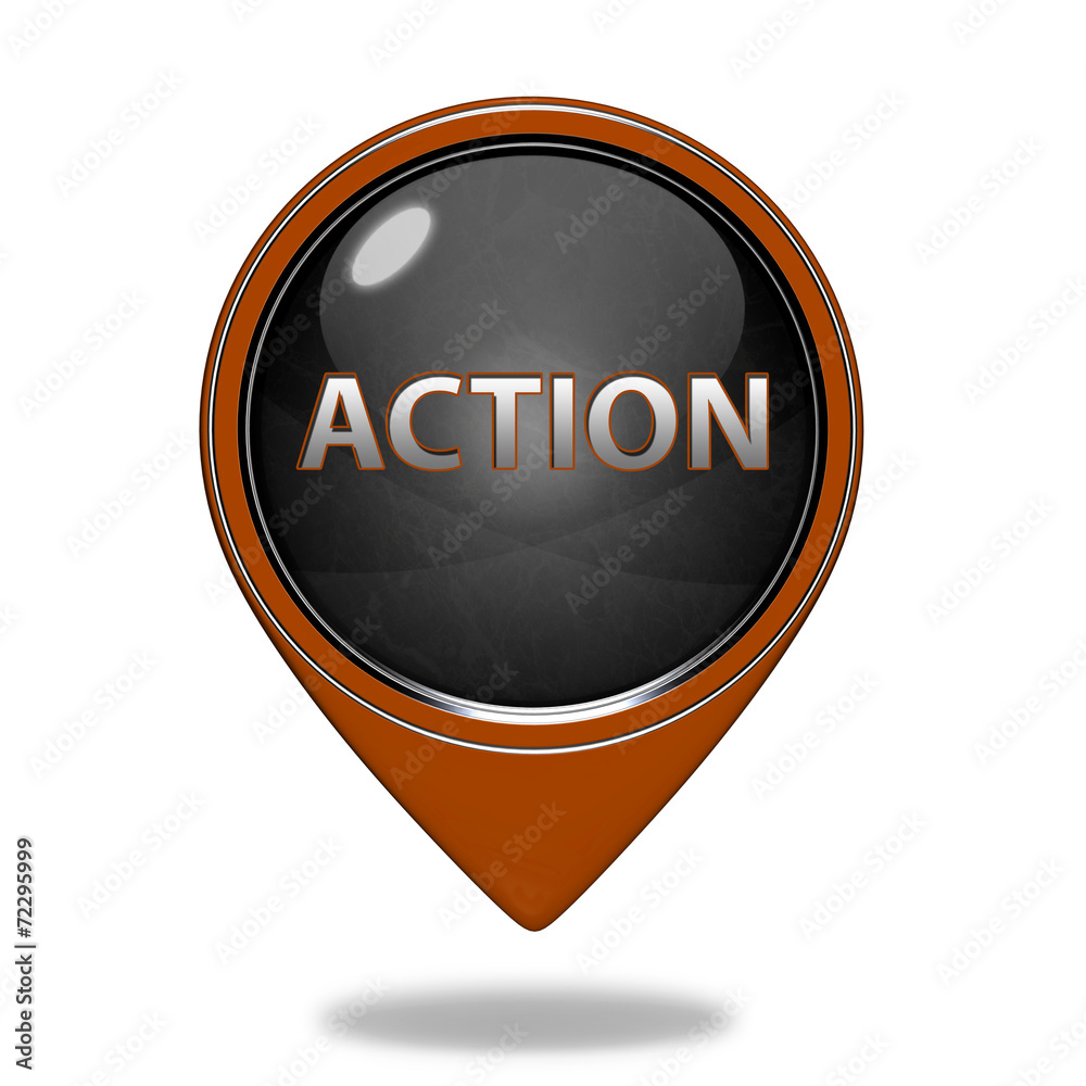 Action pointer icon on white background Action pointer icon on white background