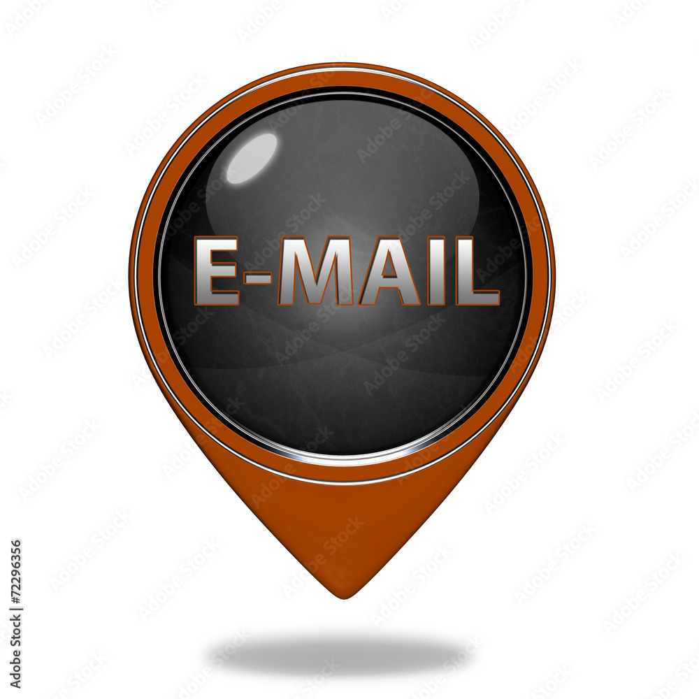 E-mail pointer icon on white background E-mail pointer icon on white background