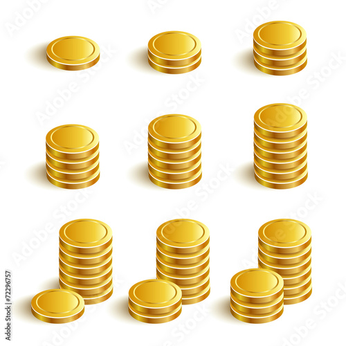 SetVectorIconsGoldCoins