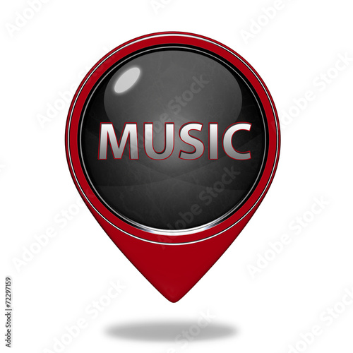 music pointer icon on white background