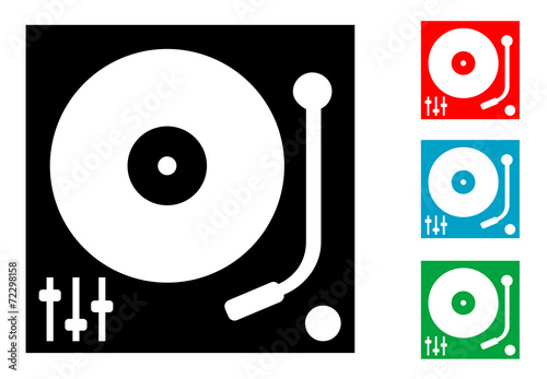 Pictograma tocadiscos con varios colores