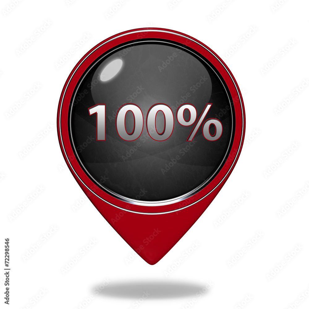 Hundred percent pointer icon on white background Hundred percent pointer icon on white background