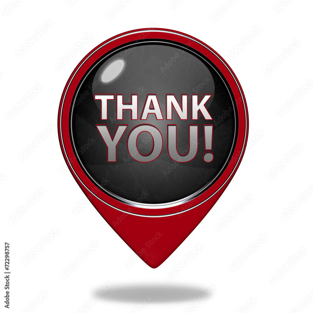 Thank you pointer icon on white background Thank you pointer icon on white background