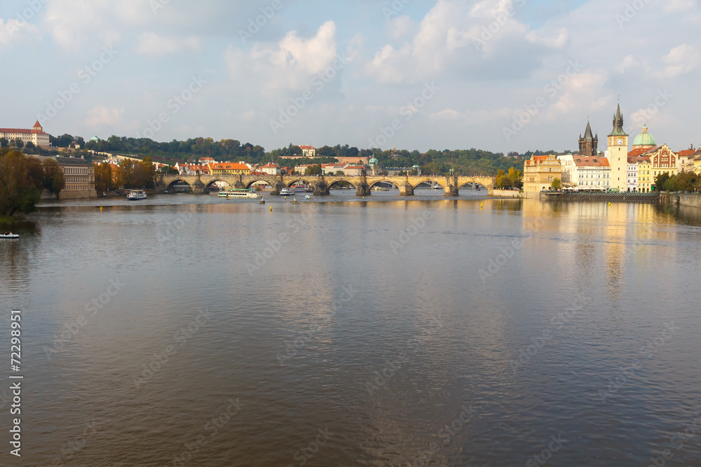View of the Charles Bridge, Prague.