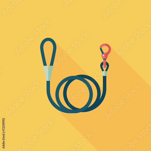 Pet dog lead flat icon with long shadow,eps10