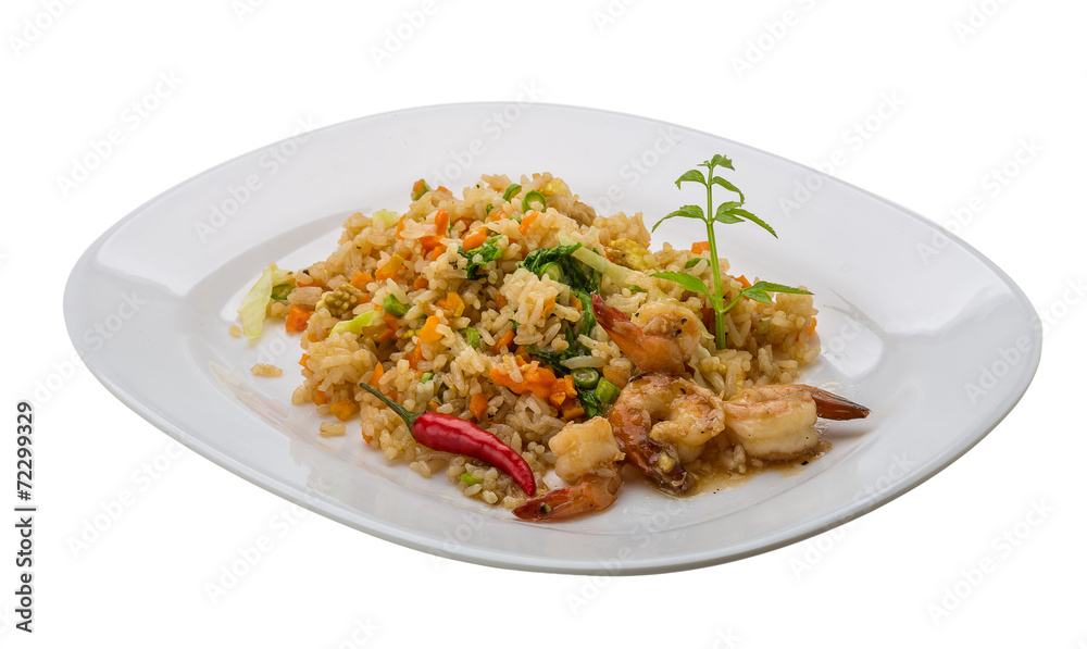 Fried rice with shrimps