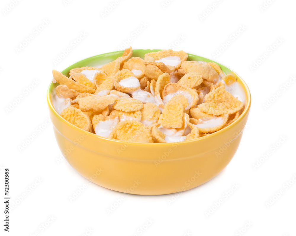 Bowl of cereal with milk. Bowl of cereal with milk.
