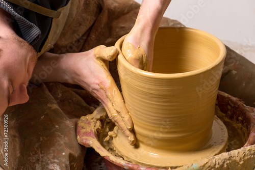 hands of a potter, creating an earthen jar © grthirteen