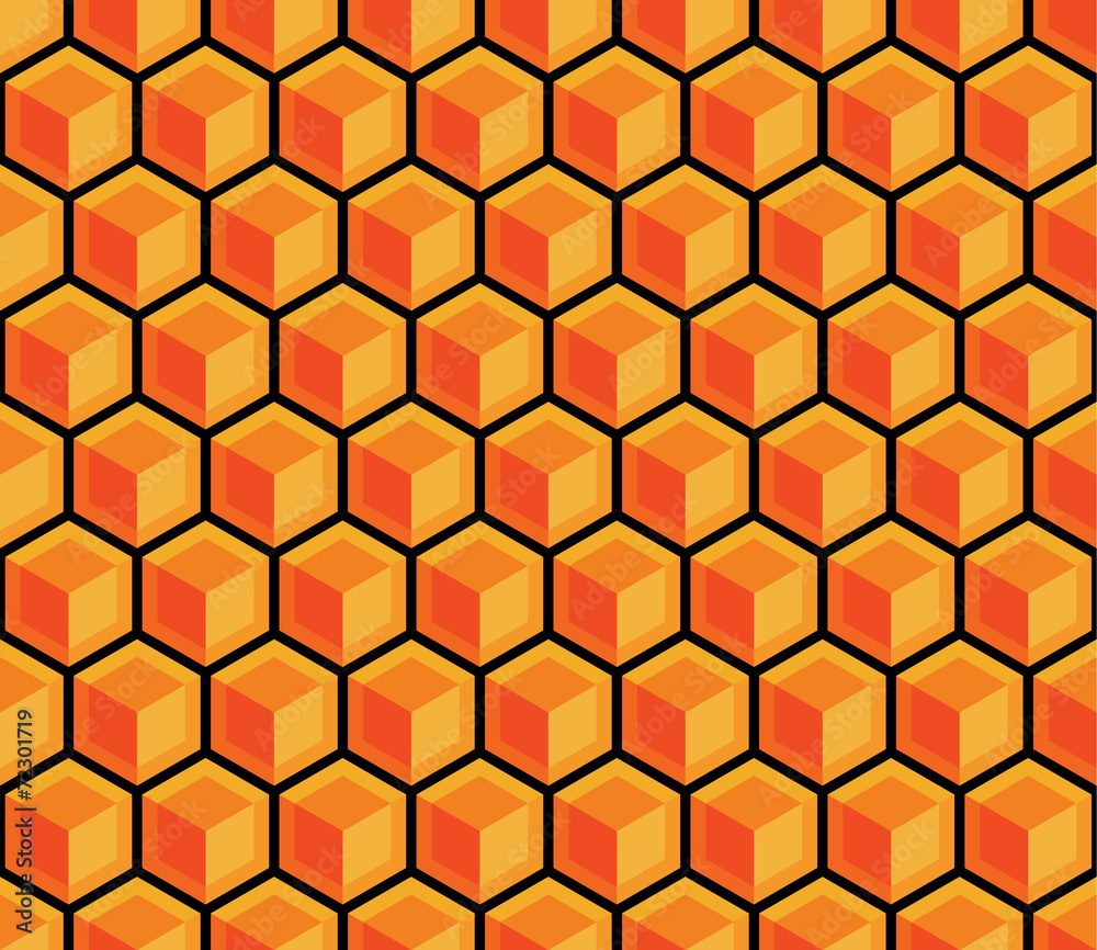 An orange seamless hexagonal pattern An orange seamless hexagonal pattern