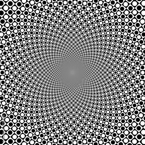 Vector zoom black and white optical circle background 2