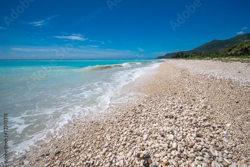 Dream rocky beach near Paraiso, Barahona Peninsula