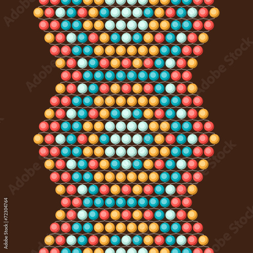 Ethnic african beads abstract color seamless pattern.