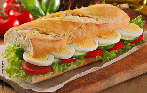 Egg salad sandwich French bread baguette