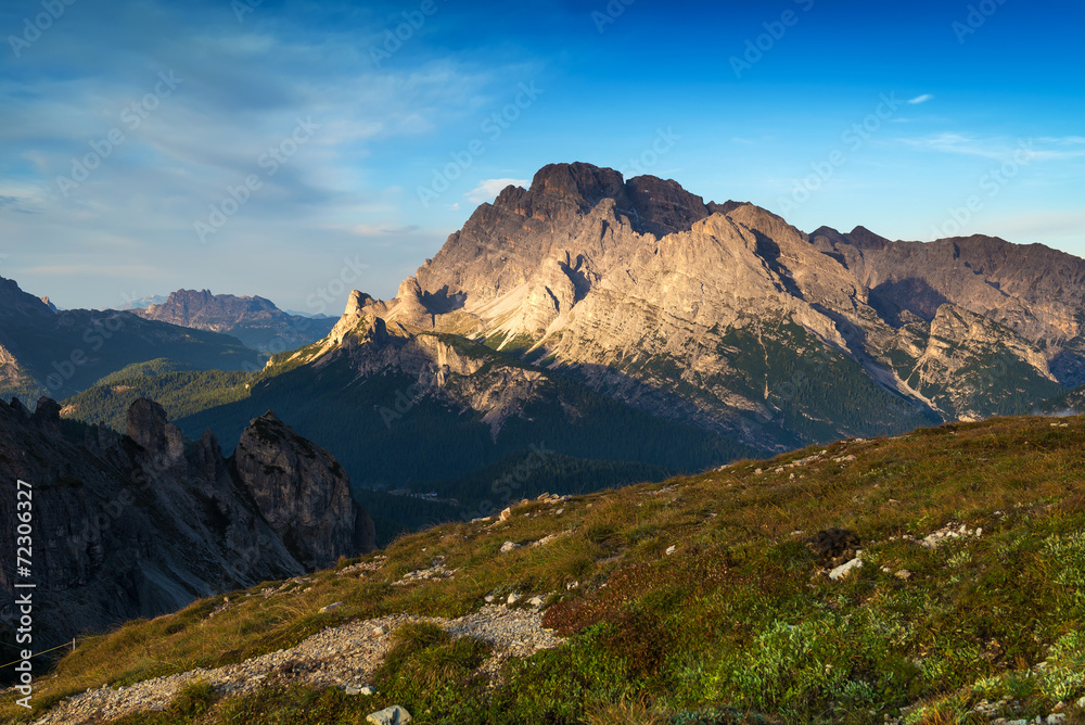 Landscape Italy, Dolomites - sunrise in the mountains