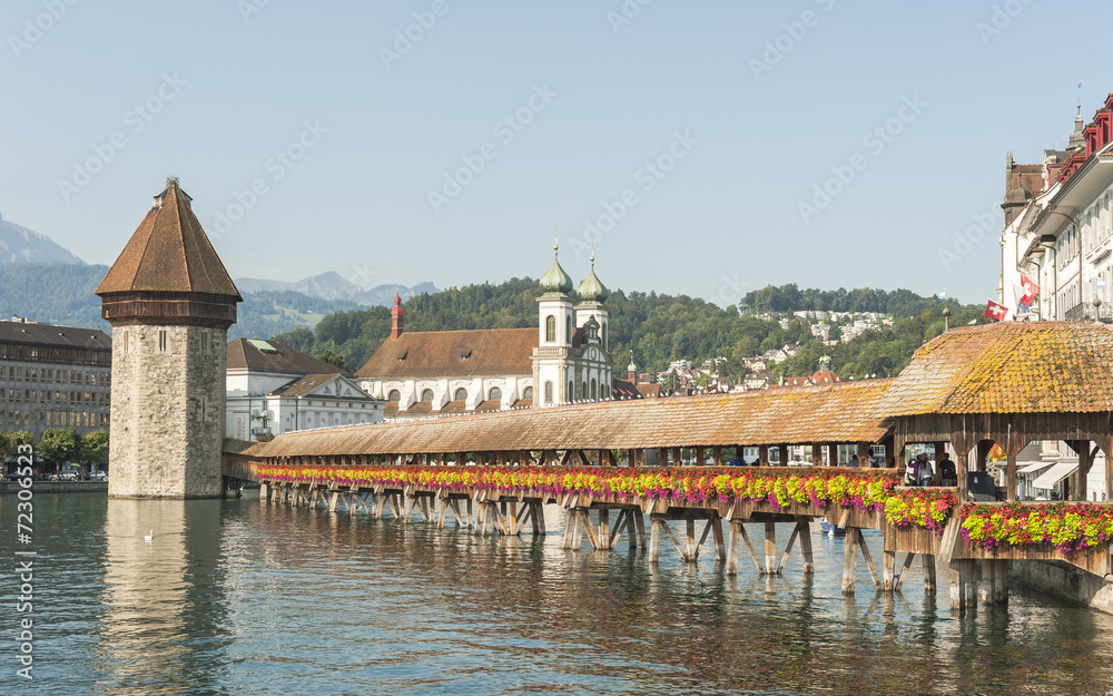 Luzern, historische Altstadt, Kapellbrücke, Reuss, Schweiz Luzern, historische Altstadt, Kapellbrücke, Reuss, Schweiz