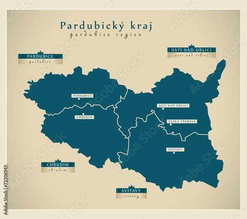 Modern Map - Pardubicky kraj CZ