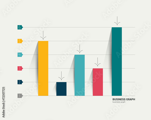 Example of business flat design graph.