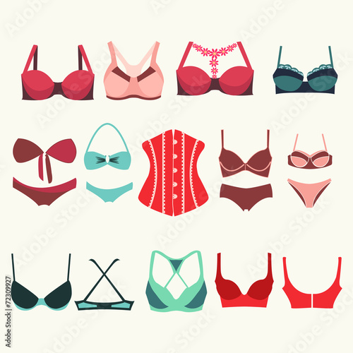 Different types of bras - Illustration