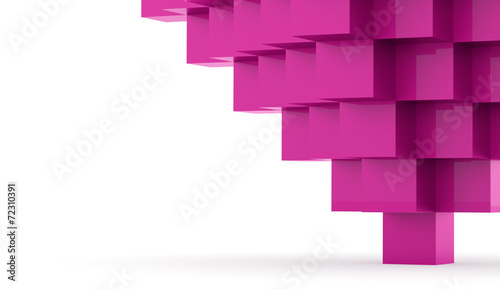 Pink abstract cubes background