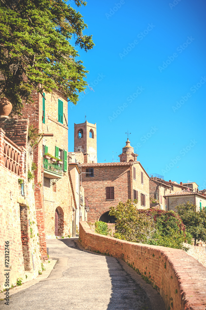 Walls of Monte San Savino is a small town in Tuscany,