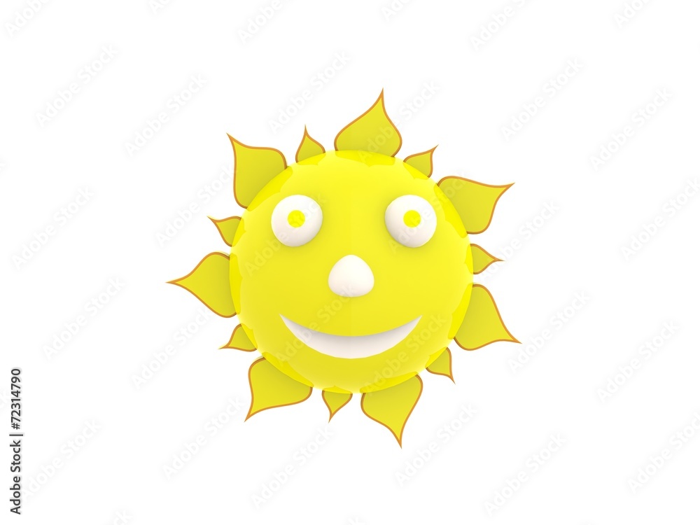 Weather sun symbol over white background 3d