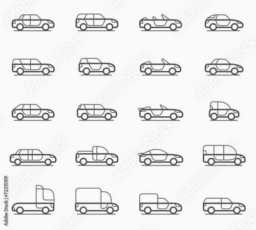 Car body types icons