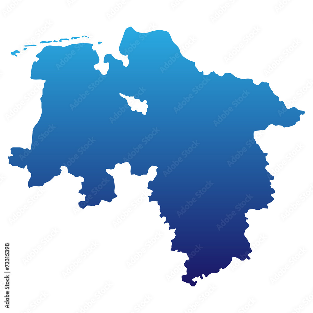 Niedersachsen in blau