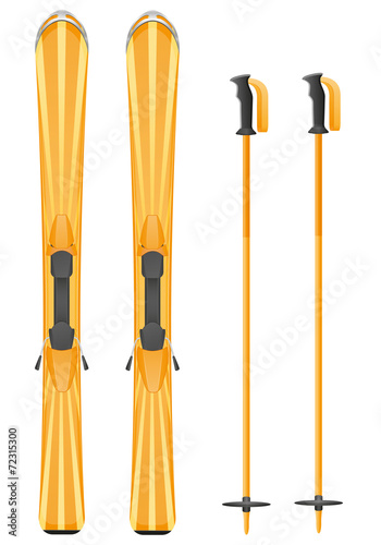 skis mountain vector illustration
