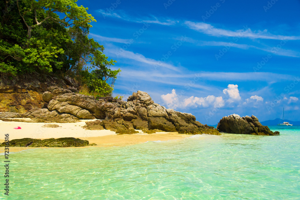 White Sand Idyllic Scene