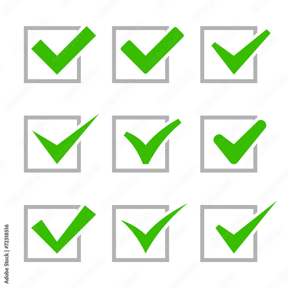 Green Painted Ticks. Check Marks. Green Painted Ticks. Check Marks.