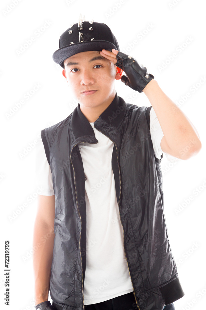 model isolated on plain background confused headache model isolated on plain background confused headache