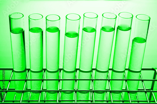 rows of laboratory test tubes
